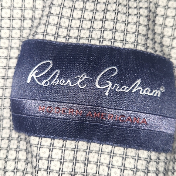 Robert Graham Modern Americana Camp Shirt Size Medium Tailored Fit Black - Picture 9 of 10
